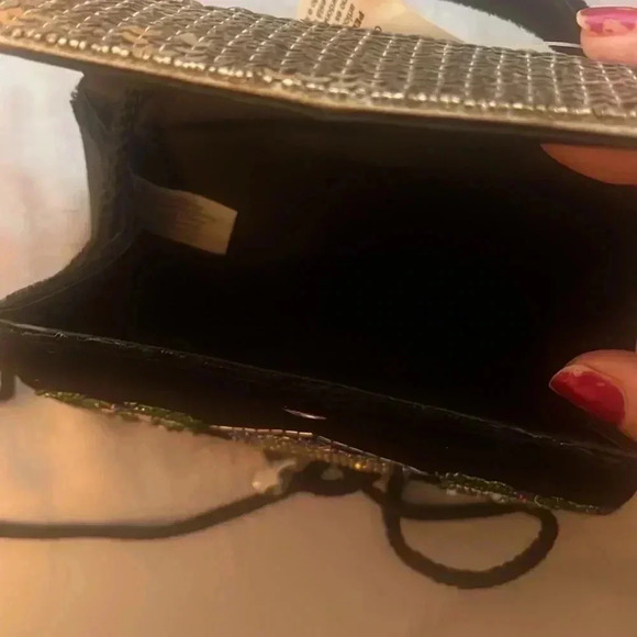 NWT Mini Black Velvet Beaded Christmas Holidays Mini House Purse Bag Women Kids - Picture 6 of 9